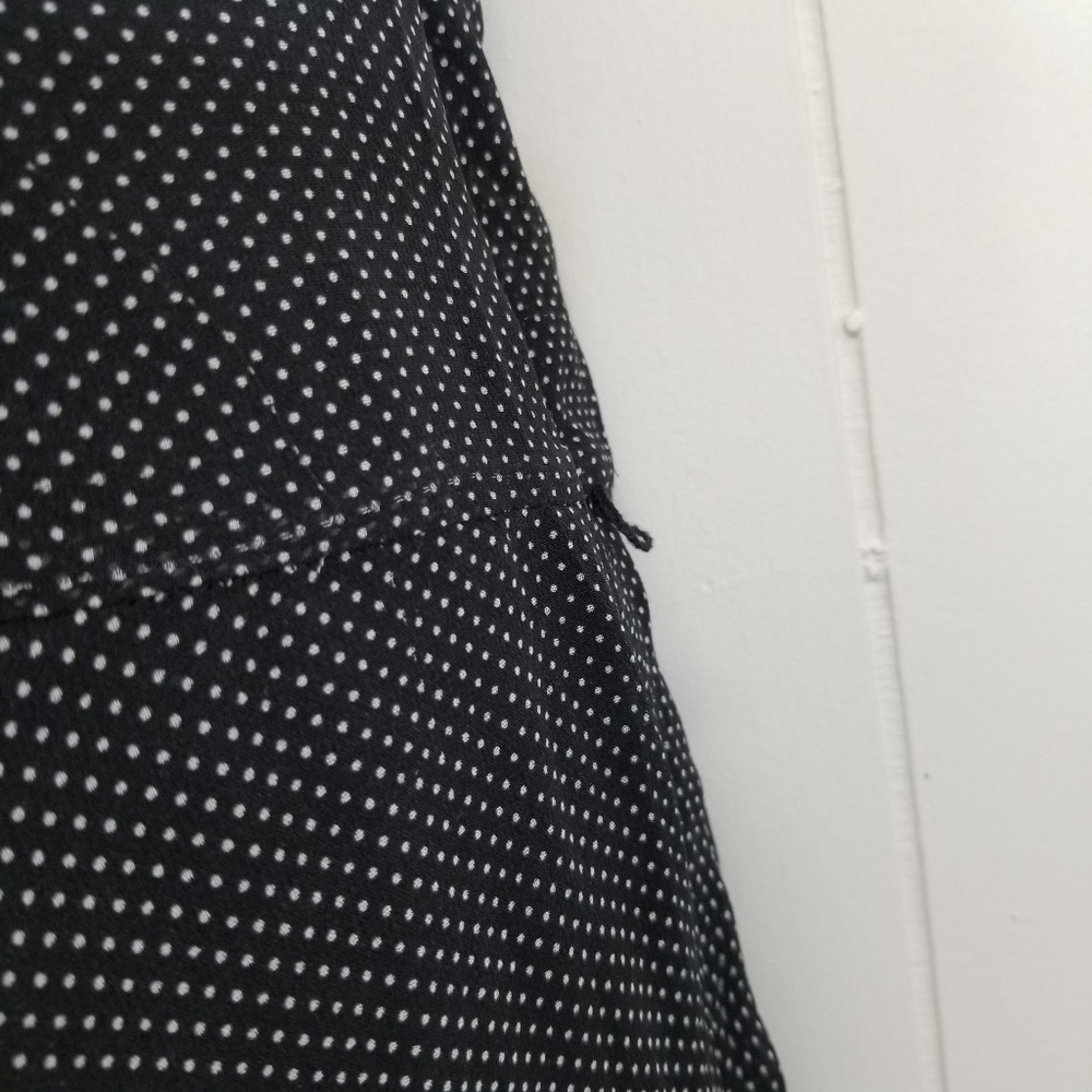 Ralph Lauren 14 Silk Dress Flare Polka Dot Ruffle Sleeveless Cruise Party - Picture 4 of 7